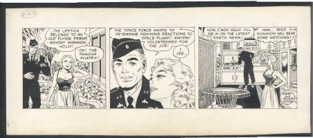  ! GORGEOUS SKY MASTERS STRIP FEATURING SKY'S SEXY GIRLFRIEND IN EVERY PANEL Issue Sky Masters Page 3-20-1959 Comic Art