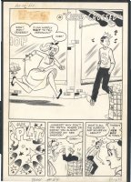  ! GREAT 4 PAGE LARGE ART DeCARLO STORY - JUGHEAD HELPS BETTY OUTWIT VERONICA TO HIS REGRET Issue Betty and Veronica #54 Page 1-4 Comic Art