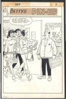  ! GREAT DeCARLO LARGE PIN-UP - ARCHIE + THE GANG PLAY BEATLES RECORD FOR CHRISTMAS Issue Pep #177 Page 8 Comic Art