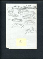 ! ALEX TOTH SKETCH - VARIOUS CARS - NUDE WOMAN - 8