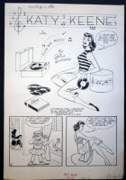 Bill Woggon | ++ very sexy katy keene in her underwear + playing rock and roll records - woggons issue katy keene pin-up #6 page 50 | Koch Comic Art