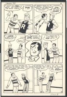 ! HARRY LUCEY LARGE ART - REGGIE CHALLENGES ARCHIE TO A RACE Issue Laugh #134 Page 4 Comic Art