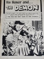 ! GOLDEN AGE SUPERHERO SPLASH BY BILL DRAUT - THE DEMON Issue Black Cat #5 Page 1 Comic Art