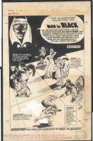 ! AWESOME INTRODUCTORY MAN IN BLACK SPLASH BY BOB POWELL - LARGE ART 1958 Issue Man In Black #4 Page 1 Comic Art