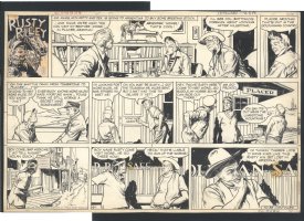 = FRANK GODWIN RUSTY RILEY SUNDAY 1958 - HUGE + AWESOME Issue Rusty Riley Page 6-1-1958 Comic Art