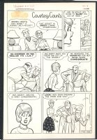 +++ VIGODA 1 PAGE LRG ART GAG PAGE - ARCHIE OVERSTAYS HIS WELCOME ON A DATE Issue Archie's Joke Book #71 Page 4 Comic Art