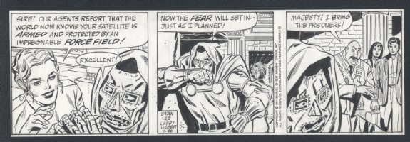  ! LIEBER SPIDER-MAN DAILY STRIP - DR DOOM CAPTURES PETER PARKER + MARY JANE Issue Spider-Man Newspaper Strip Page 11-26-91 Comic Art