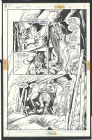 ! NICE GIL KANE LARGE RING ART - DWARF - BARBARIAN RIDING BEAR - DRAGON Issue Ring of the Nibelung #3 Page 4 Comic Art