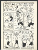+++ GREAT 1 PAGE WEIGHT-LIFTING GAG - LARGE ARCHIE ART Issue Archie #46 Page 3 Comic Art