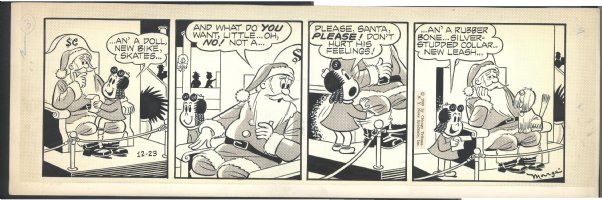 = LITTLE LULU WITH SANTA CLAUS - 12-23-1959 STRIP ART Issue LITTLE LULU Page 12-23-1959 Comic Art