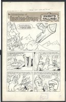  ! SUPERB 2 PAGE KREMMER TASTEE-FREEZ STORY - 1957 - A LIVING ICE CREAM CONE FROM OUTER SPACE HELPS A KNIGHT DEFEAT A CYCLOPS - LARGE ART   Issue Tastee-Freez Comics #1 Page 2 page story Comic Art