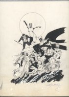 = SUYDAM - BATMAN BATTLES MONSTERS - COVER ? Issue Batman Comic Art