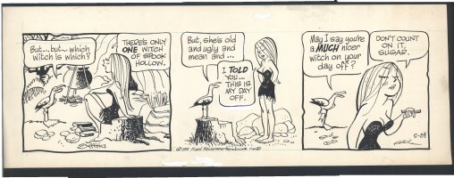 ! HANK KETCHAM POOPSIE STRIP- SEXY WITCH Issue Poopsie Page 5-24-1975 Comic Art