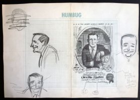 ++ HARVEY KURTZMAN LAYOUT ART - 1958 LAMPOON OF CIVIL RIGHTS VIOLATOR  - HISTORIC Issue Humbug #7 Comic Art