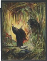 ! EERIE #2 COVER RECREATION - OIL PAINTING BY BOAS AFTER FRAZETTA - SORCEROR SUMMONS DEMON