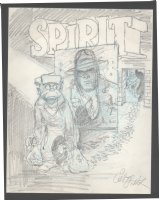 = WILL EISNER SPIRIT COVER PRELIM- SIGNED BY EISNER Issue Spirit Cover Prelim Comic Art