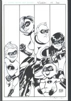 ! BEAUTIFUL TAKARA COVER OF THE INCREDIBLES #3 - DISNEY Issue The Incredibles #3 Page cover Comic Art