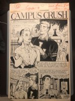 ! BEAUTIFUL LARGE ROMANCE SPLASH BY JOHN TARTAGLIONE - 1957 Issue STORIES OF ROMANCE #11 Page 8 Comic Art