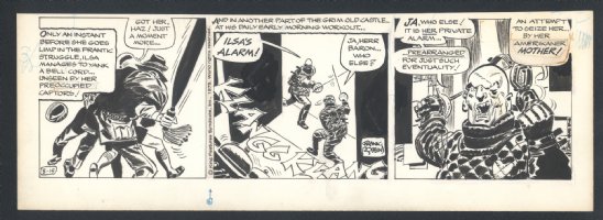 ! ROBBINS JOHNNY HAZARD STRIP - KIDNAPPING AND SWORDPLAY Issue Johnny Hazard Page 8-15-75 Comic Art